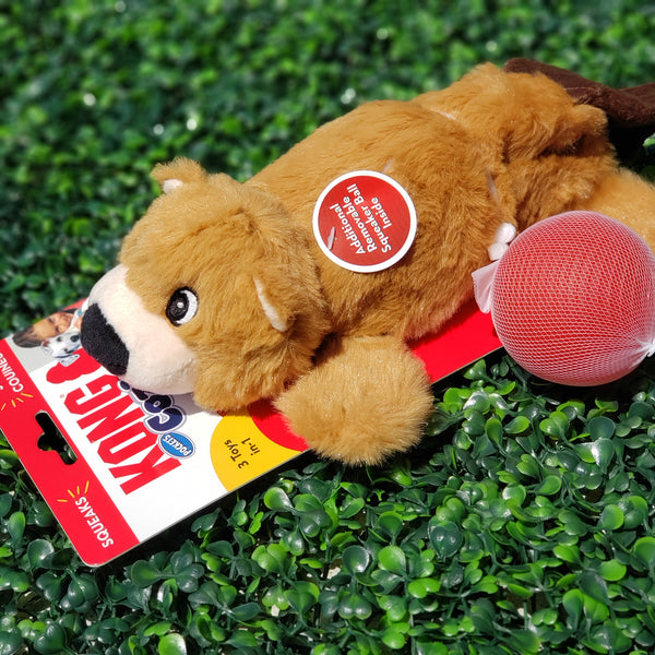 KONG Cozie Pocketz Beaver Dog Toy, Medium