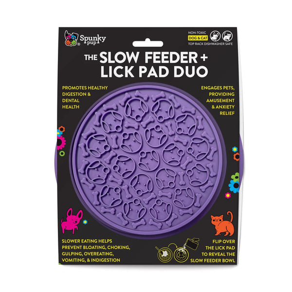 Spunky Pup Slow Feeder & Lick Pad Combo Bowl