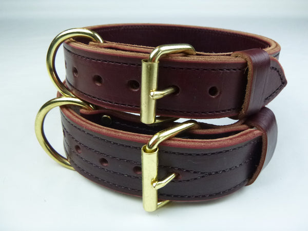 1.5" Double Layer Collar (Top) and 2" Double Layer Collar (Bottom) pictured in Burgundy