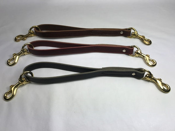 1' x 3/4" Leather Traffic Lead (Shown in Black, Burgundy and Brown)